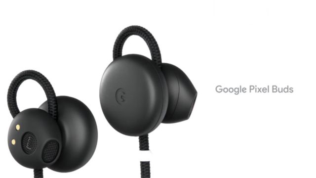Both Google Pixel Buds with text next to it